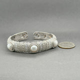 Estate Judith Ripka SS CZ & Pearl Cuff Bracelet
