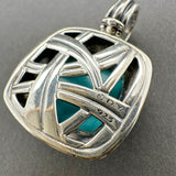 Estate David Yurman SS Turquoise & Diamond Albion Enhancer Pendant