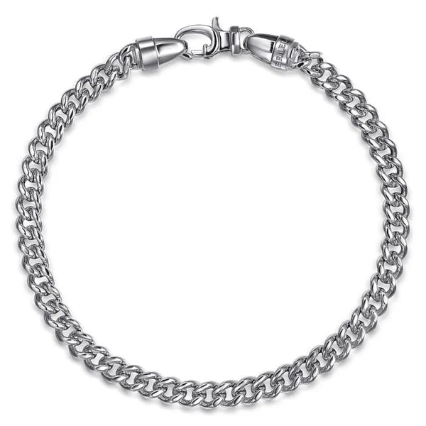 SS 8" Men's Solid Cuban Chain Bracelet