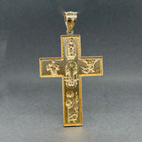 Estate 14K TT Gold XL Saints Cross Pendant