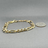 Estate 14K Y Gold 9.5mm Figaro Bracelet