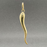 Estate 14K Y Gold 51mm Italian Horn Pendant