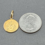 Estate 18K Y Gold 16mm Religious Medal Pendant