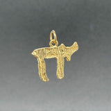 Estate 14K Y Gold Chai Pendant