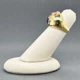 Estate 18K Y Gold 3.97ctw Amethyst & Tourmaline Ring