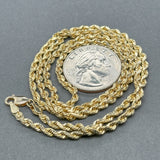Estate 14K Y Gold 3.0mm 22” Rope Chain