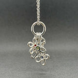 Estate Tiffany & Co. SS 0.37ctw Multigem Dragonfly, Butterfly, & Flower Pendant