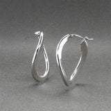 Estate 18K W Gold Wavy Hoop Earrings