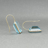 Estate 14K Y Gold 19.99ctw Blue Topaz Drop Earrings