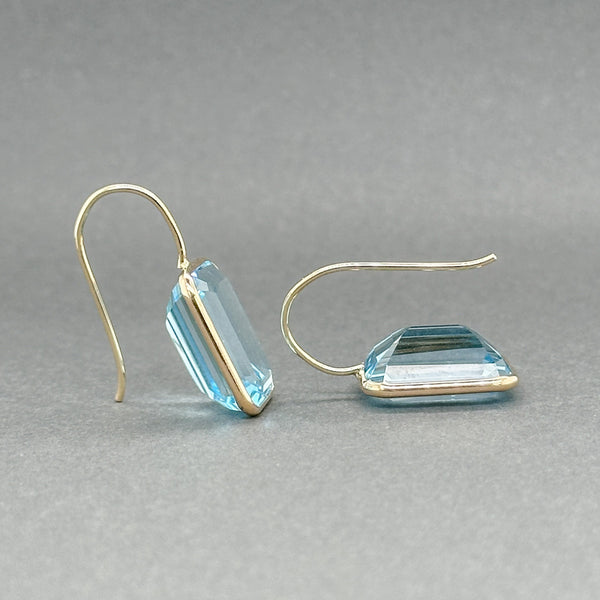 Estate 14K Y Gold 19.99ctw Blue Topaz Drop Earrings