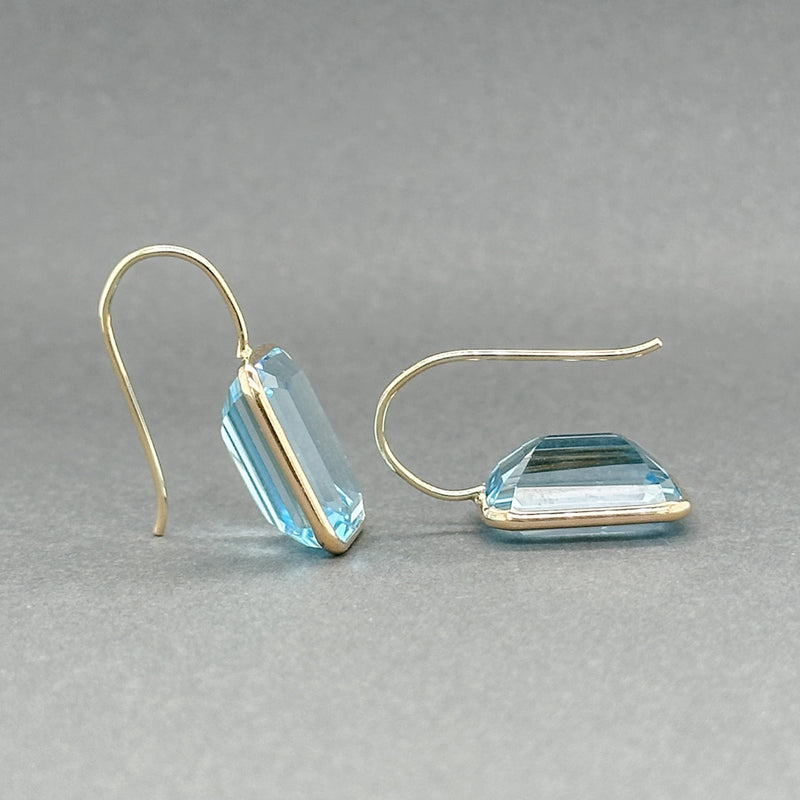 Estate 14K Y Gold 19.99ctw Blue Topaz Drop Earrings