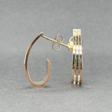 Estate 14K Tricolor Gold J Hoop Earrings