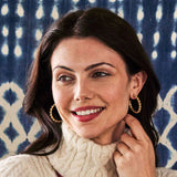 Brass YGP Berry Icon Medium Hoop Earrings