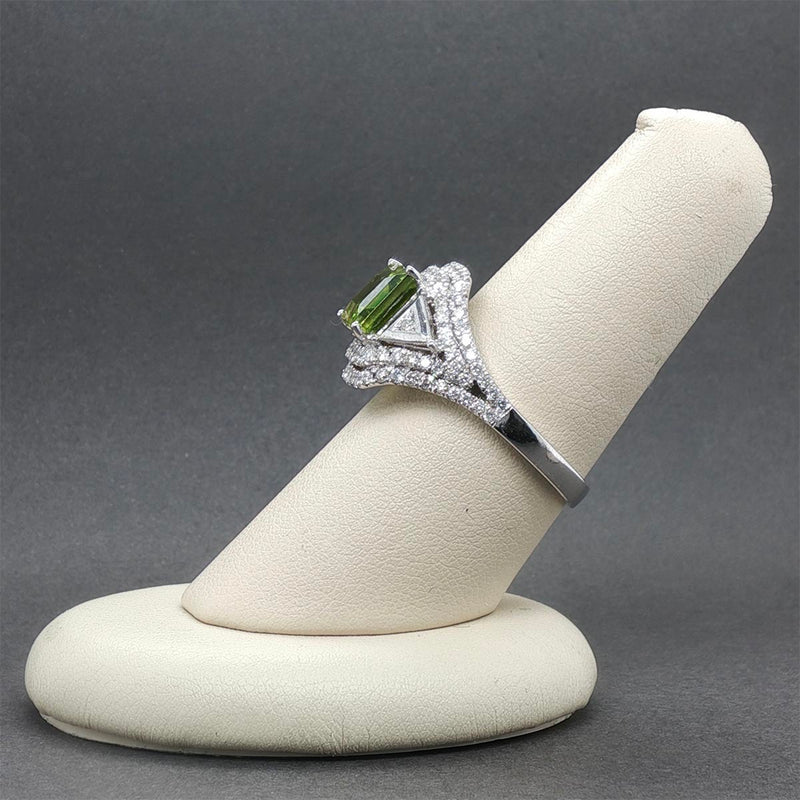 Estate 14K W Gold 1.82ct Sphene & 0.68ctw Diamond Halo Ring