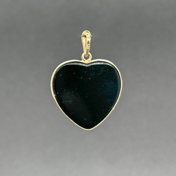 Estate 14K Y Gold Agate Family Heart Pendant