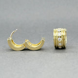 Estate 18K Y Gold 0.41ctw F-G/VS2-SI1 Diamond Huggie Earrings