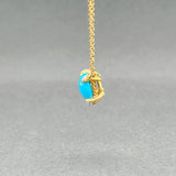 Estate David Yurman 18K Y Gold Turquoise & Diamond Petite Chatelaine Pendant