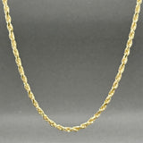 Estate 14K Y Gold 2.13mm 18” Rope Chain