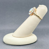 Estate 10K Y Gold White Opal Ring