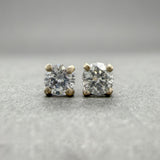 Estate 14K W Gold 0.16ctw H-J/SI2-I2 Diamond Stud Earrings