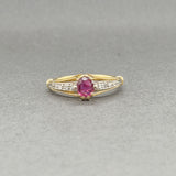 Estate 18K Y Gold 0.38ct Ruby & 0.05ctw Diamond Ring