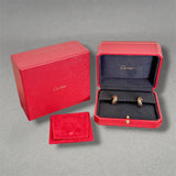 Estate Cartier 18K Tri Gold Trinity Classic Hoop Earrings
