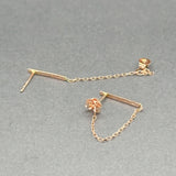 Estate 14K R Gold Bar Stud Earrings