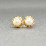 Estate 14K Y Gold Freshwater Pearl Stud Earrings