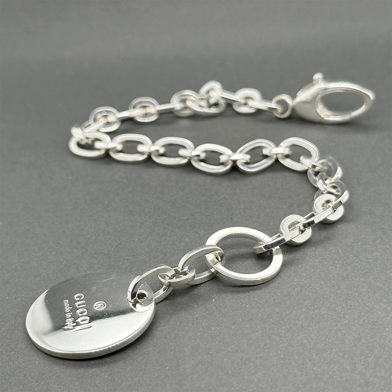 Estate Gucci SS Round Tag Bracelet