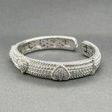 Estate Judith Ripka SS CZ Triple Heart Cuff Bracelet