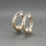 Estate 14K Y Gold 22.88mm Ball Hoop Earrings