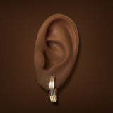 Estate 14K Tricolor Gold J Hoop Earrings