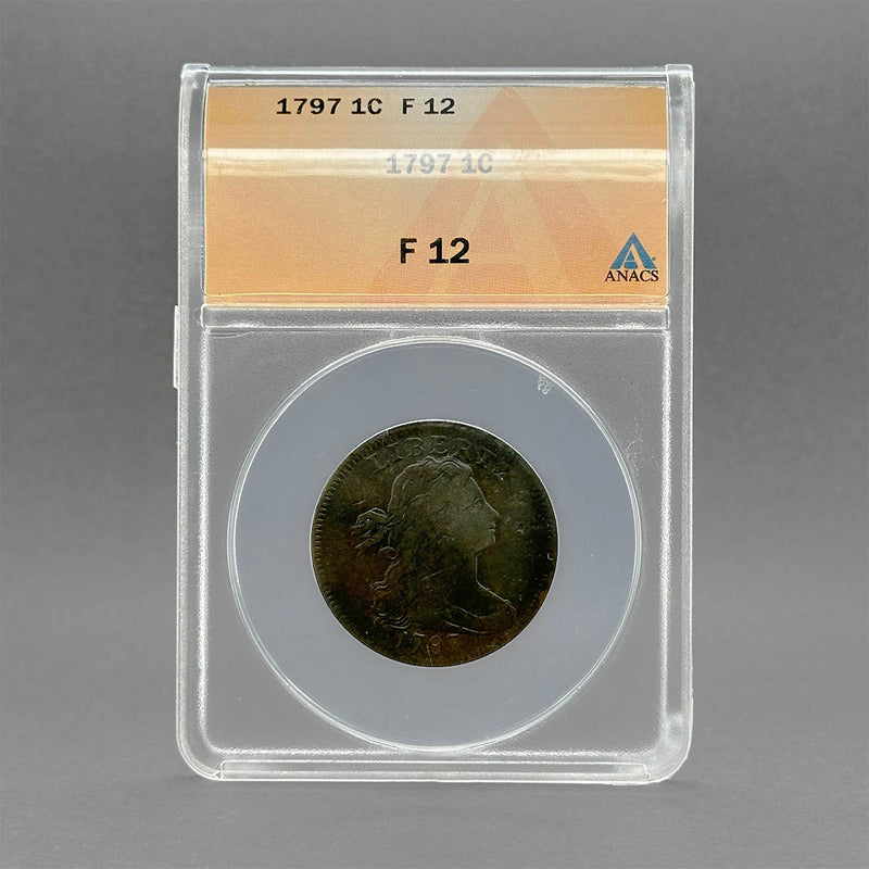 Estate Copper 1797 1 Cent Draped Bust Coin NAACS-F12