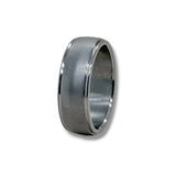 Tantalum 7mm Gray Brush Finish Shiny Edges Ring 9