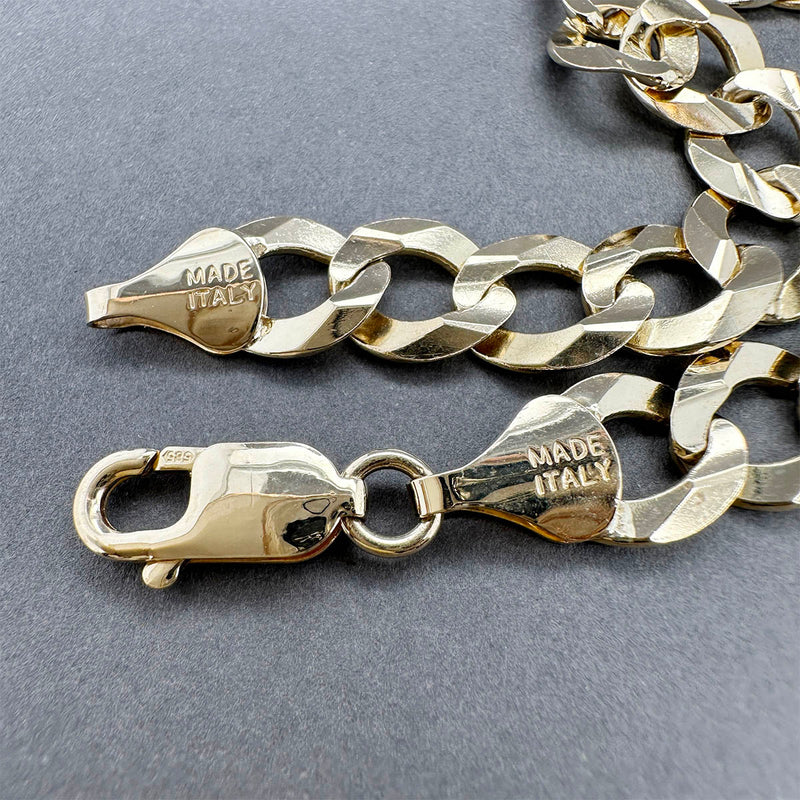 Estate 14K Y Gold 9.83mm Men’s Curb Link Bracelet