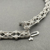 Estate 14K W Gold 5.53ctw Diamond Floral Link Necklace