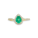 18K Y Gold 0.64ctw Emerald and G/SI1 0.24ctw Diamond Ring - Walter Bauman Jewelers