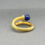 Estate 18K Y Gold Lapis Lazuli Bypass Ring