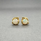 Estate 18K Y Gold Opal Stud Earrings