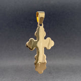 Estate 14K Y Gold 51mm Eastern Orthodox Cross Pendant