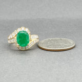 Estate 14K Y Gold 2.32ct Emerald & 0.84ctw Diamond Ring