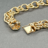 Estate 14K Y Gold 11mm Double Link Charm Bracelet