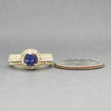 Estate 18K Y Gold 1.14ct Tanzanite & 0.43ctw Diamond Ring