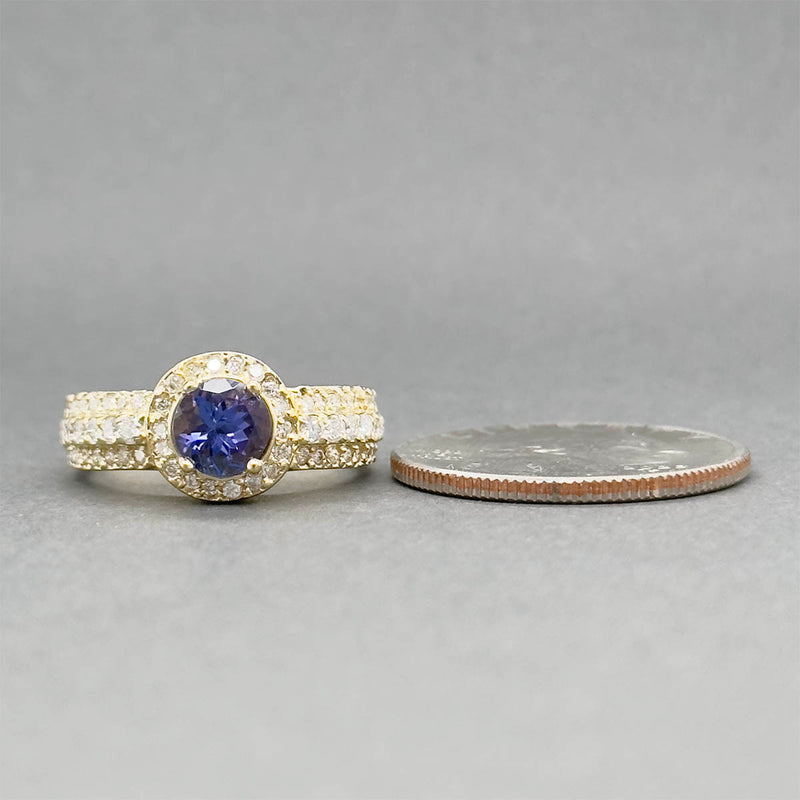 Estate 18K Y Gold 1.14ct Tanzanite & 0.43ctw Diamond Ring