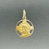 Estate 18K Y Gold Jesus Medallion Pendant