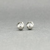 Estate 14K W Gold 4mm Ball Earrings