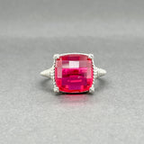 Estate Judith Ripka SS Red CZ Cocktail Ring
