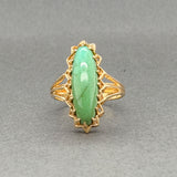 Estate 18K Y Gold Turquoise Navette Ring