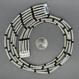Estate David Yurman SS 14 Onyx 5 Strand Necklace