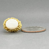 Estate 18K Y Gold 3.54ct White Opal Ring